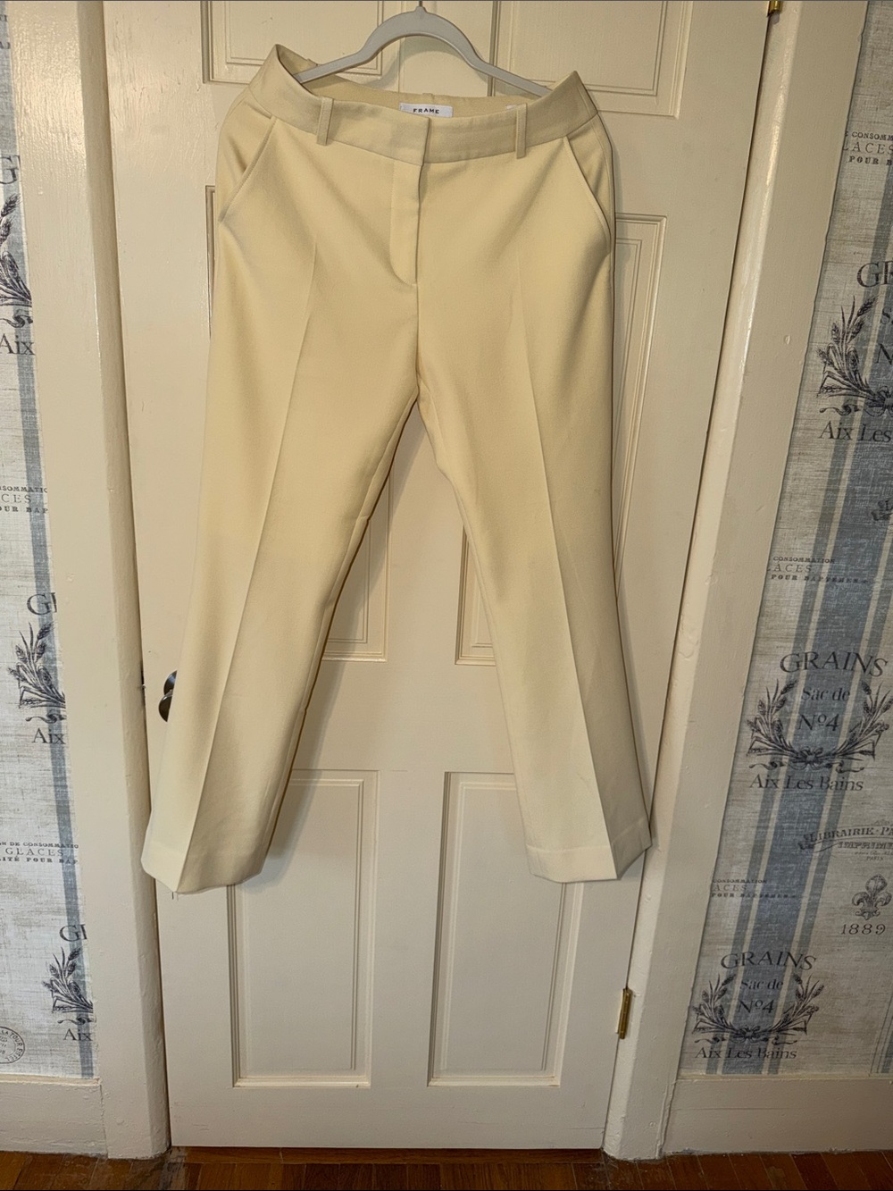 Frame Denim Cream Tailored Dress Trousers